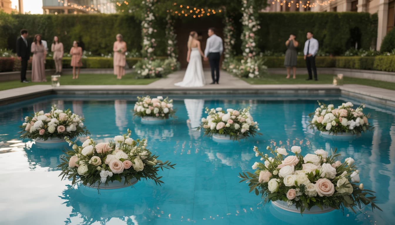 Elegant event with floating arrangements